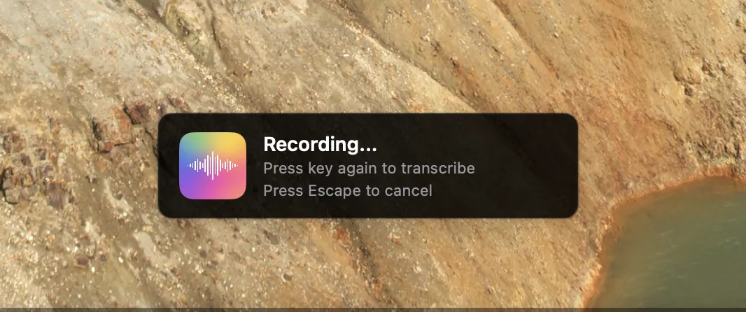 Voice It recording toast notification